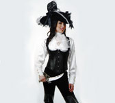 PIRATE COSTUME: SATIN PIRATE BLOUSE WHITE