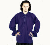 PIRATE COSTUME: BLACKBEARD PIRATE SHIRT ROYAL BLUE