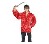 PIRATE COSTUME: RED SATIN SHIRT