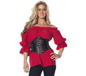 PIRATE COSTUME: RED PIRATE BLOUSE