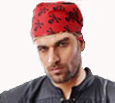 accessories: pirate skull scarf red