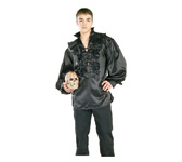 pirate costume: black satin shirt