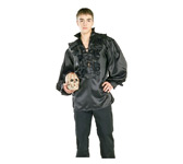 PIRATE COSTUME: BLACK SATIN SHIRT