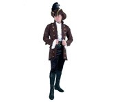 PIRATE COSTUME: Black Elegant Pirate of the Caribbeans