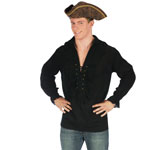 PIRATE COSTUME: SWASHBUCKLING SHIRT BLACK