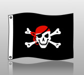 pirate flag: 20x26 bandanna roger design