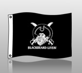 pirate flag: 3x5 blackbeard lives! design