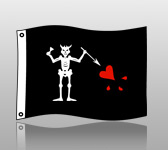 PIRATE FLAG: 20x26 BLACKBEARD DESIGN