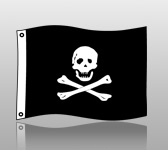 PIRATE FLAG: 20x26 JOLLY ROGER DESIGN