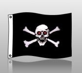 pirate flag: 3x5 red eye roger design