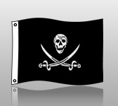 PIRATE FLAG: 3x5 RACKHAM STYLIZED DESIGN