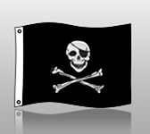 pirate flag: 3x5 jolly buccaneer design