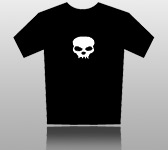 PIRATE T-SHIRT: ANGRY SKULL DESIGN.