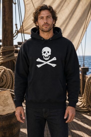 Jolly Roger Pirate Hoodie model lifestyle image 1